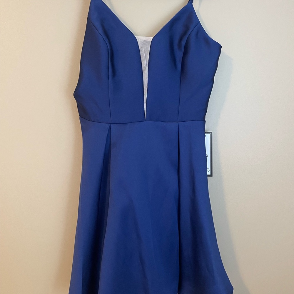 Elegant Blue Sleeveless Dress